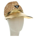 PRADA Hat Raffia S Beige 1HC225 Auth BAZ670M-1