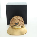 PRADA Hat Raffia S Beige 1HC225 Auth BAZ670M-12