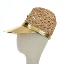 PRADA Hat Raffia S Beige 1HC225 Auth BAZ670M-3