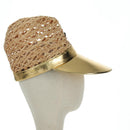 PRADA Hat Raffia S Beige 1HC225 Auth BAZ670M-4