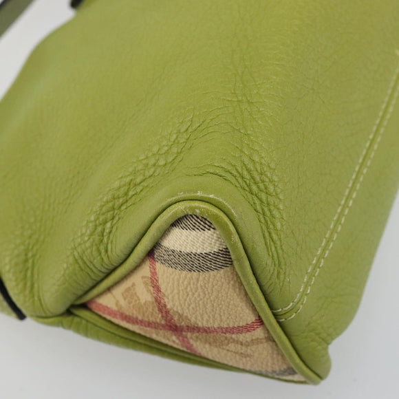 BURBERRY Shoulder Bag Leather Green Auth BAZ684A