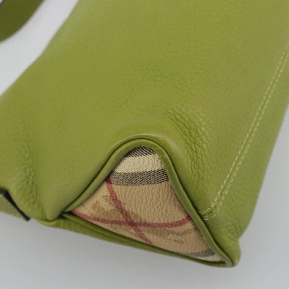 BURBERRY Shoulder Bag Leather Green Auth BAZ684A