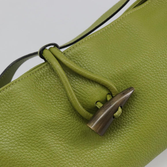BURBERRY Shoulder Bag Leather Green Auth BAZ684A