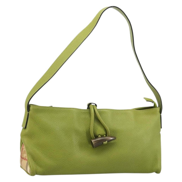 BURBERRY Shoulder Bag Leather Green Auth BAZ684A
