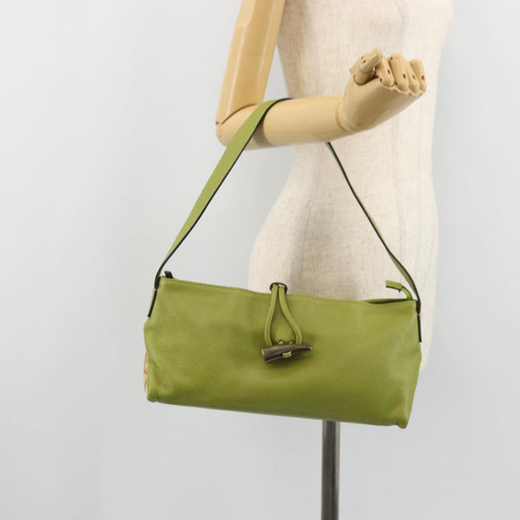 BURBERRY Shoulder Bag Leather Green Auth BAZ684A
