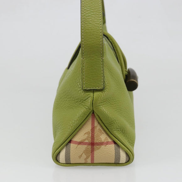 BURBERRY Shoulder Bag Leather Green Auth BAZ684A