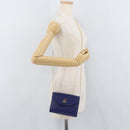 BALLY Chain Shoulder Bag Leather Blue Gold Auth BAZ686A-20