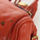 Chloe Paddington Hand Bag Leather Orange Silver gold Auth BAZ691V-15