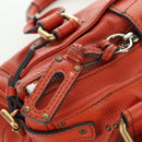 Chloe Paddington Hand Bag Leather Orange Silver gold Auth BAZ691V-19