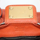 Chloe Paddington Hand Bag Leather Orange Silver gold Auth BAZ691V-20
