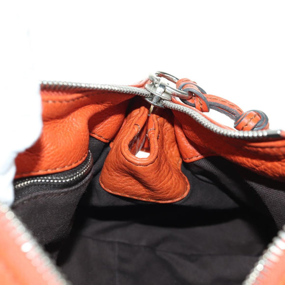 Chloe Paddington Hand Bag Leather Orange Silver gold Auth BAZ691V