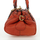 Chloe Paddington Hand Bag Leather Orange Silver gold Auth BAZ691V-3