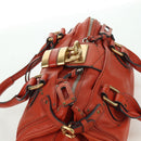 Chloe Paddington Hand Bag Leather Orange Silver gold Auth BAZ691V-7