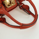 Chloe Paddington Hand Bag Leather Orange Silver gold Auth BAZ691V-8