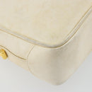GUCCI Shoulder Bag Leather White Gold Auth BAZ692-13