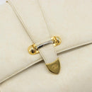 GUCCI Shoulder Bag Leather White Gold Auth BAZ692-14