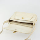 GUCCI Shoulder Bag Leather White Gold Auth BAZ692-15