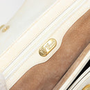 GUCCI Shoulder Bag Leather White Gold Auth BAZ692-16