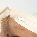 GUCCI Shoulder Bag Leather White Gold Auth BAZ692-20