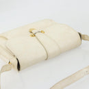 GUCCI Shoulder Bag Leather White Gold Auth BAZ692-6