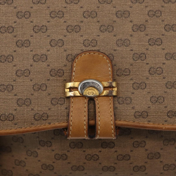 GUCCI Micro GG Supreme Shoulder Bag PVC Beige Gold 001 406 1780 Auth BAZ693