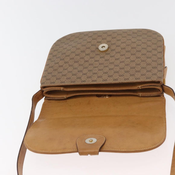 GUCCI Micro GG Supreme Shoulder Bag PVC Beige Gold 001 406 1780 Auth BAZ693