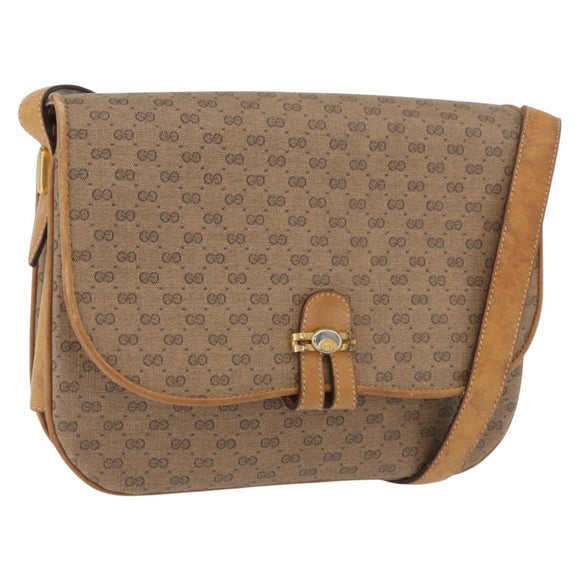GUCCI Micro GG Supreme Shoulder Bag PVC Beige Gold 001 406 1780 Auth BAZ693