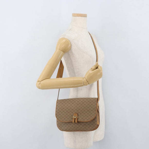 GUCCI Micro GG Supreme Shoulder Bag PVC Beige Gold 001 406 1780 Auth BAZ693