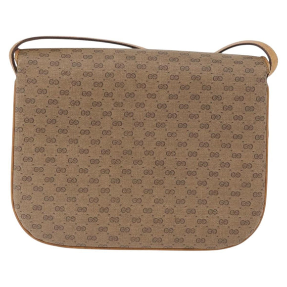 GUCCI Micro GG Supreme Shoulder Bag PVC Beige Gold 001 406 1780 Auth BAZ693