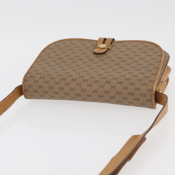 GUCCI Micro GG Supreme Shoulder Bag PVC Beige Gold 001 406 1780 Auth BAZ693