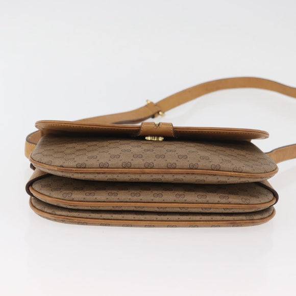 GUCCI Micro GG Supreme Shoulder Bag PVC Beige Gold 001 406 1780 Auth BAZ693