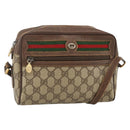 GUCCI GG Supreme Web Sherry Line Bag PVC Beige Gold 56 02 087 Auth BAZ694-1