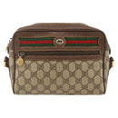 GUCCI GG Supreme Web Sherry Line Bag PVC Beige Gold 56 02 087 Auth BAZ694-2