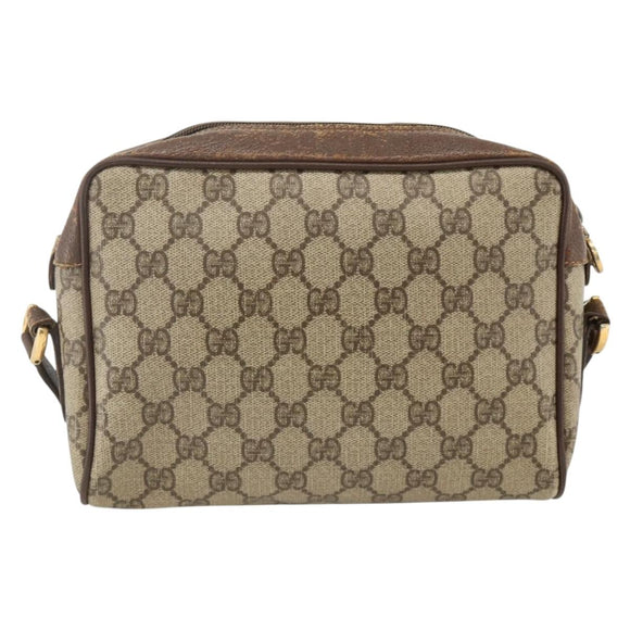 GUCCI GG Supreme Web Sherry Line Bag PVC Beige Gold 56 02 087 Auth BAZ694