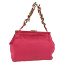 Miu Miu Accessory Pouch Satin Pink Auth BAZ697-1