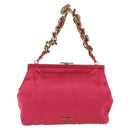 Miu Miu Accessory Pouch Satin Pink Auth BAZ697-2