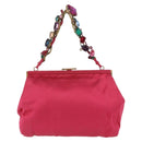 Miu Miu Accessory Pouch Satin Pink Auth BAZ697-4