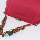 Miu Miu Accessory Pouch Satin Pink Auth BAZ697-7