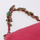 Miu Miu Accessory Pouch Satin Pink Auth BAZ697-9