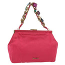 Miu Miu Accessory Pouch Satin Pink Auth BAZ697V-1