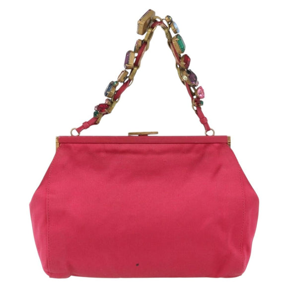 Miu Miu Accessory Pouch Satin Pink Auth BAZ697V