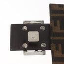 FENDI Zucca Canvas Mamma Baguette Shoulder Bag Black Brown Auth BAZ699V-20