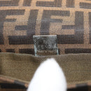 FENDI Zucca Canvas Mamma Baguette Shoulder Bag Black Brown Auth BAZ699V-10