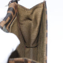 FENDI Zucca Canvas Mamma Baguette Shoulder Bag Black Brown Auth BAZ699V-22
