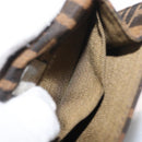 FENDI Zucca Canvas Mamma Baguette Shoulder Bag Black Brown Auth BAZ699V-23