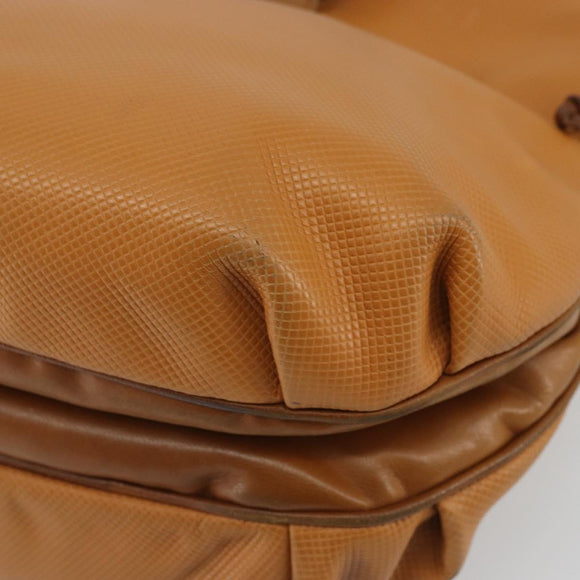BOTTEGA VENETA Hand Bag PVC Canvas Beige Gold Auth BAZ703