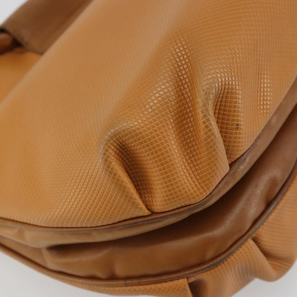 BOTTEGA VENETA Hand Bag PVC Canvas Beige Gold Auth BAZ703