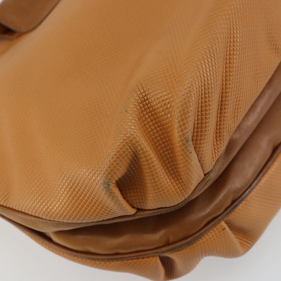 BOTTEGA VENETA Hand Bag PVC Canvas Beige Gold Auth BAZ703