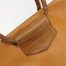 BOTTEGA VENETA Hand Bag PVC Canvas Beige Gold Auth BAZ703-15