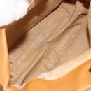 BOTTEGA VENETA Hand Bag PVC Canvas Beige Gold Auth BAZ703-17